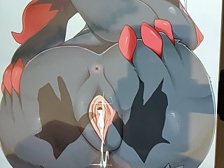 Masturbação Zoroark Pokemon furry tribute